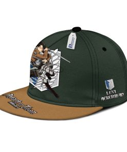 Captain Levi Ackerman Snapback Hat Custom Attack On Titan Anime Hat