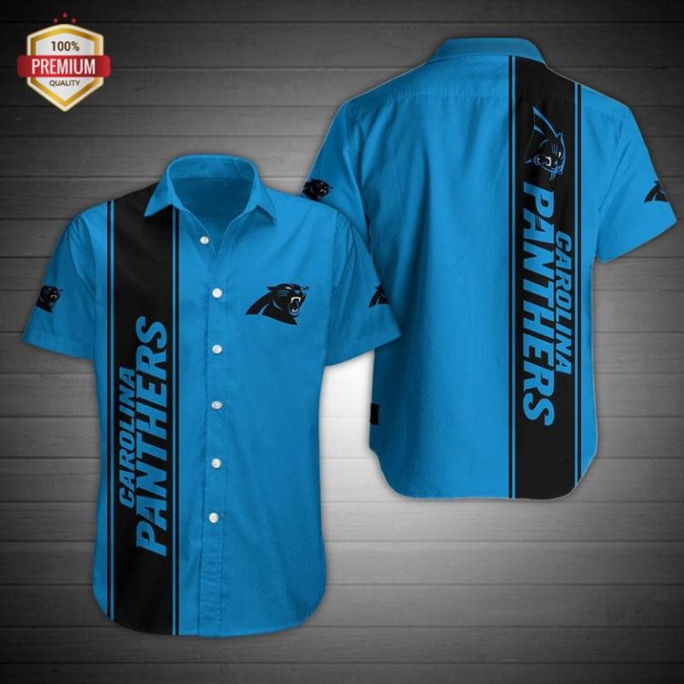 Carolina Panthers Football AOP Button Up T Shirt