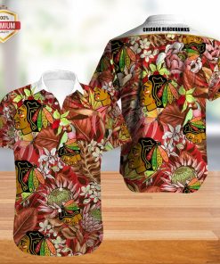 Chicago Blackhawks Aloha Shirt, Hawaiian Beach Shirt Short Sleeve