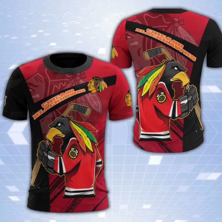 Chicago Blackhawks Mascot 3D Print T-Shirt