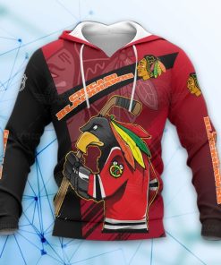 Chicago Blackhawks Hockey Mascot 3D All Over Print Hoodie and Zip-up