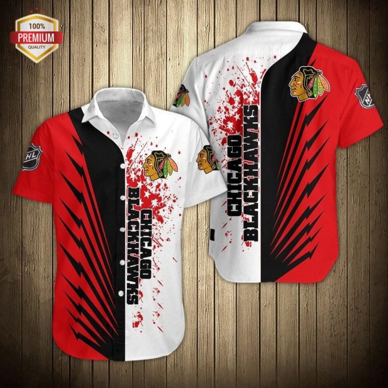 Chicago Blackhawks Short Sleeve Button Up Shirt