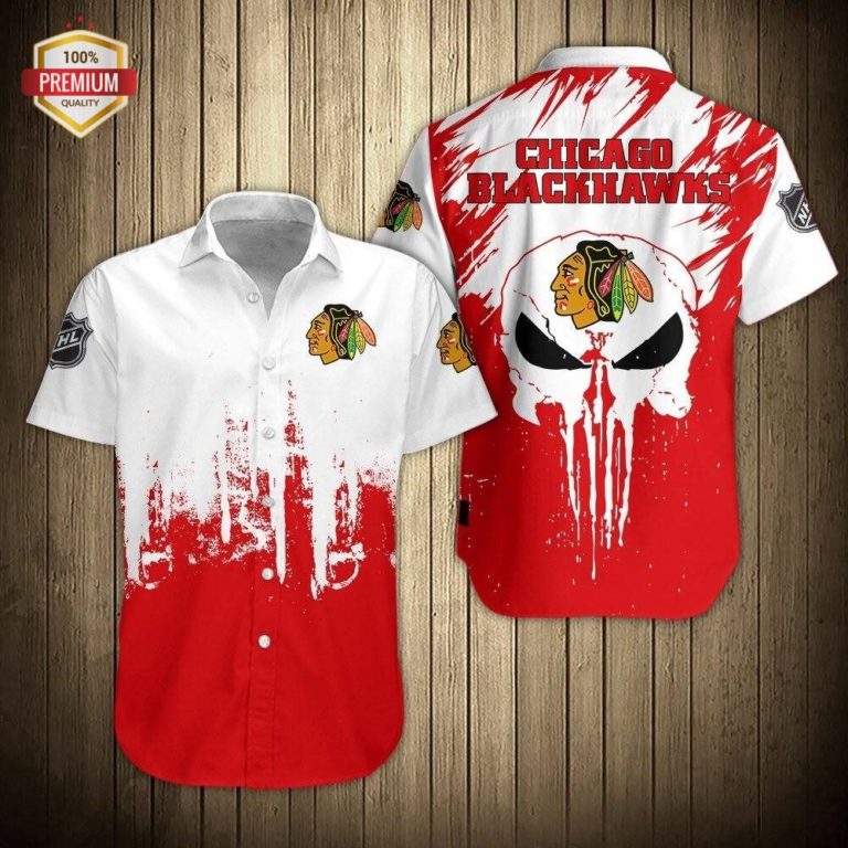 Chicago Blackhawks Team AOP Short Sleeve Button Shirt