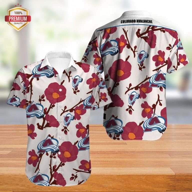 Colorado Avalanche Hawaiian Shirt, Hawaiian Beach Shirt Short Sleeve