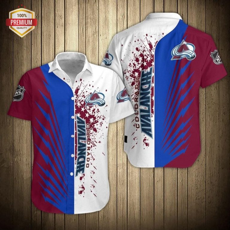 Colorado Avalanche Short Sleeve Button Up Shirt