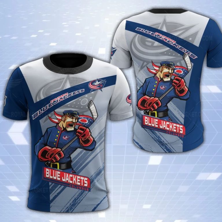 Columbus Blue Jackets Mascot 3D Print T-Shirt