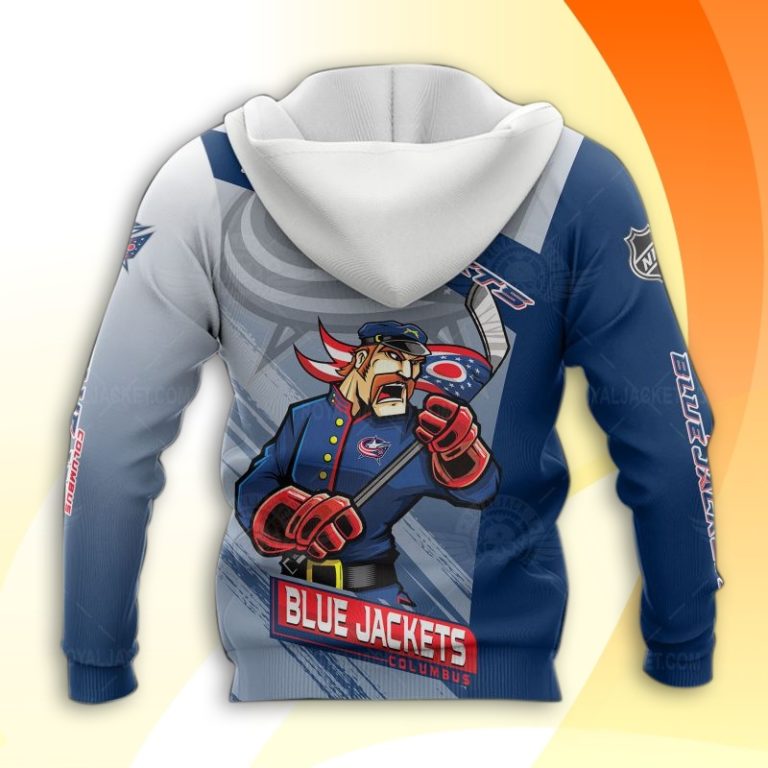 Columbus Blue Jackets Hockey Mascot 3D All Over Print Hoodie and Zip-up