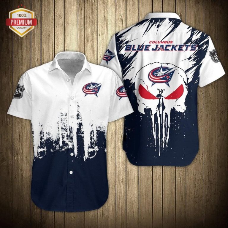 Columbus Blue Jackets Short Sleeve Button Up Shirt
