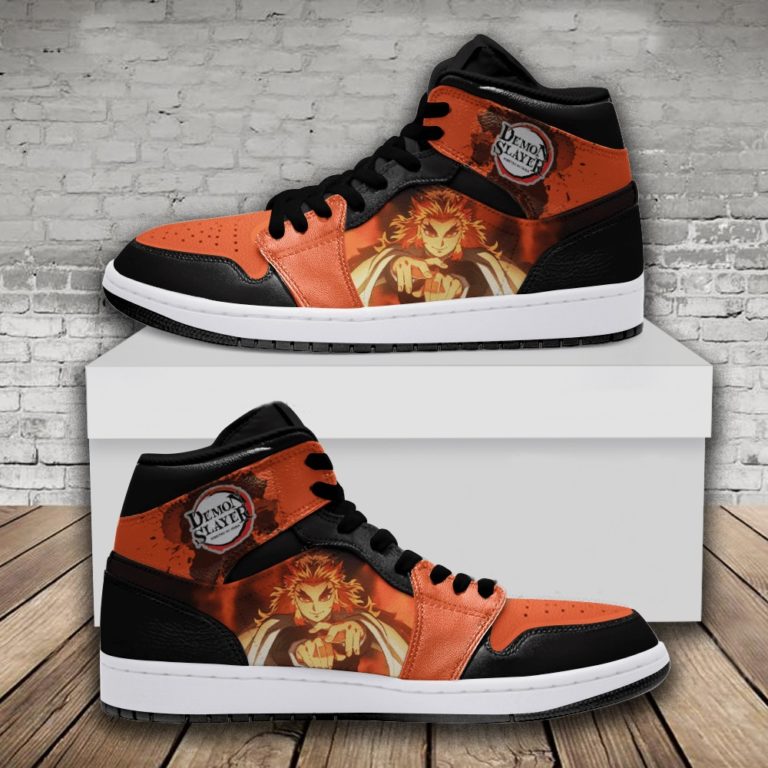 Demon Slayer Kyojuro Rengoku JD1 High Shoes – Custom Sneakers