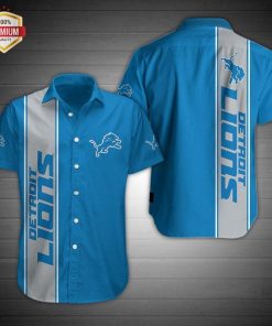 Detroit Lions Football Short Sleeve Button Shirt