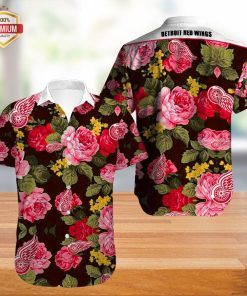 Detroit Red Wings Hockey Team Short Sleeve Button Up Shirt