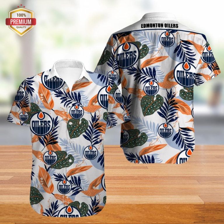 Edmonton Oilers Hawaiian Shirt, Hawaiian Beach Shirt Short Sleeve
