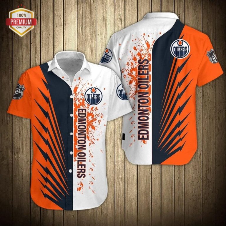Edmonton Oilers Short Sleeve Button Up Shirt