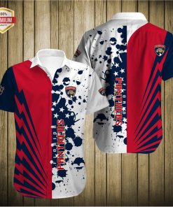 Florida Panthers Team AOP Short Sleeve Button Shirt Florida Panthers Team AOP Short Sleeve Button Shirt