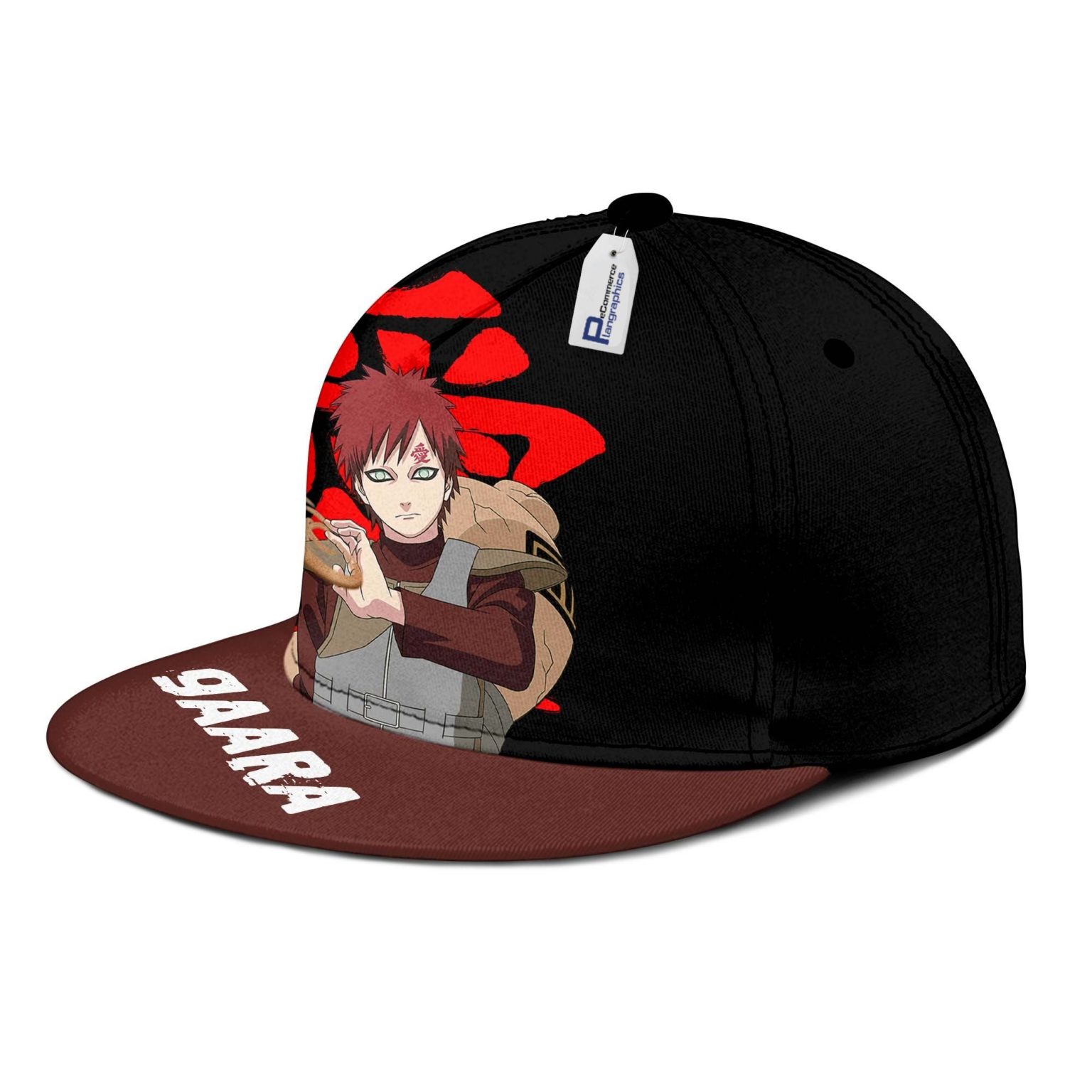 Gaara Snapback Hat Custom Naruto Anime Hat - RobinPlaceFabrics