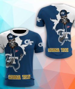 Georgia Tech Yellow Jackets Skull 3D Print T-Shirt