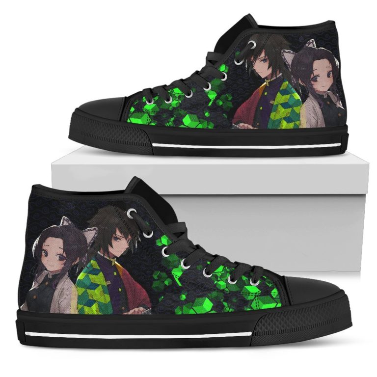 Giyu And Shinobu Demon Slayer Canvas High Top Shoes