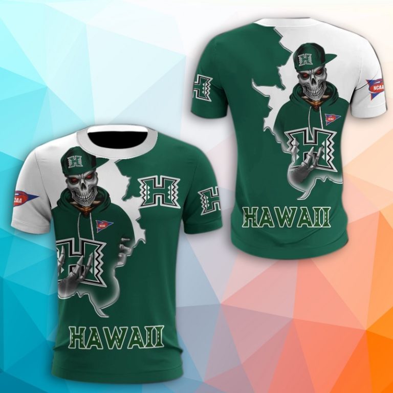Hawaii Rainbow Warriors Skull 3D Print T-Shirt