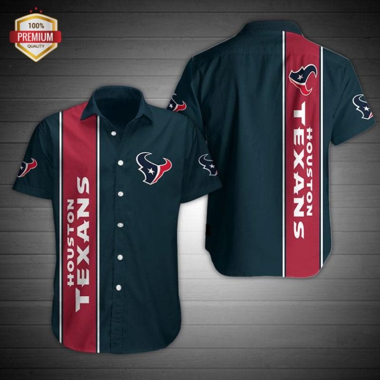 Houston Texans Football Short Sleeve Button Up Shirt