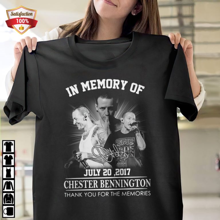 In Memory Of July 20 2017 Chester Bennington Thank You For The Memories Signature T-Shirt