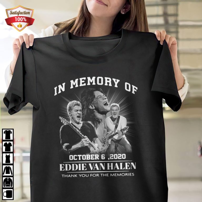 In Memory Of October 6 2020 Eddie Van Halen Thank You For The Memories T-Shirt