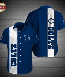 Indianapolis Colts Football Short Sleeve Button Up Shirt