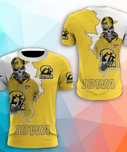 Iowa Hawkeyes Skull 3D Print T-Shirt