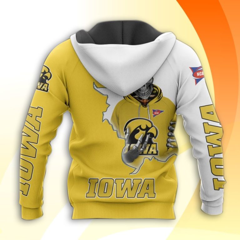 Iowa Hawkeyes Skull 3d All Over Print Hoodie And Zip-Up
