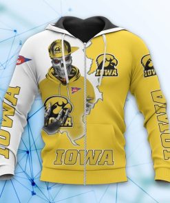 Iowa Hawkeyes Skull 3d All Over Print Hoodie And Zip-Up