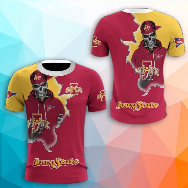 Iowa State Cyclones Skull 3D Print T-Shirt