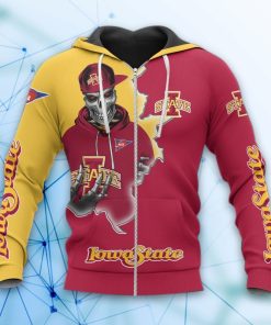 Iowa State Cyclones Skull 3D All Over Print Hoodie and Zip-up