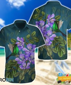 Jamaica Doctor Bird And Vitae Flower Hawaii Shirt Aloha Shirt