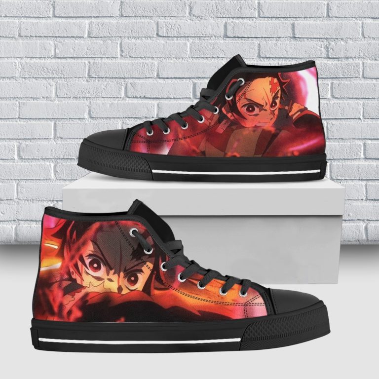 Kamado Tanjiro High Top Shoes Demon Slayer Anime Shoes - RobinPlaceFabrics