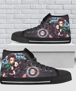 Kimetsu No Yaiba Tanjiro And Nezuko 3d Print Canvas Shoes