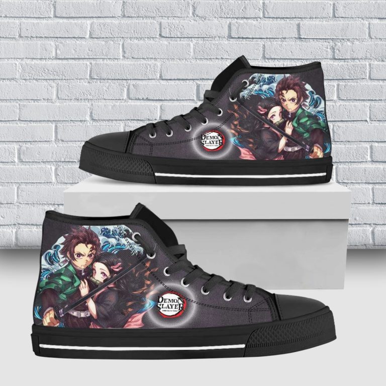 Kimetsu No Yaiba Tanjiro And Nezuko 3d Print Canvas Shoes