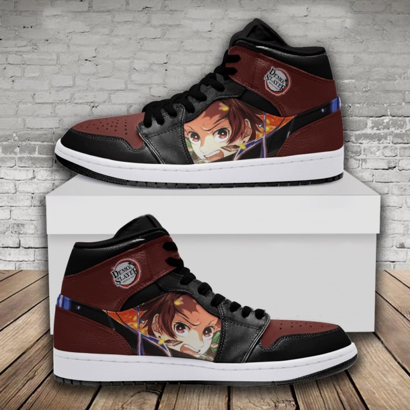 Kimetsu No Yaiba Tanjiro Kamado Custom JD1 High Shoes - RobinPlaceFabrics