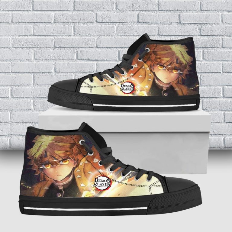 Kimetsu No Yaiba Zenitsu 3d Print Canvas High Top Shoes