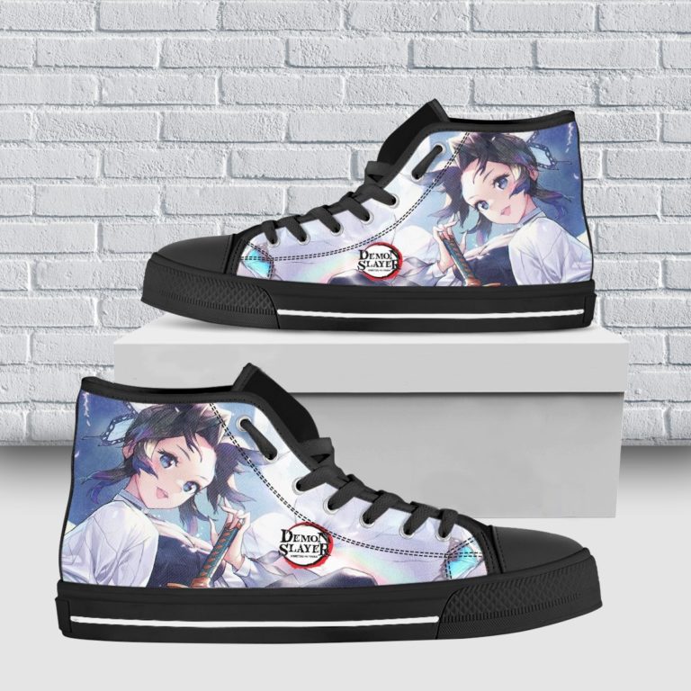 Kochou Shinobu Kimetsu No Yaiba High Top Canvas Shoes