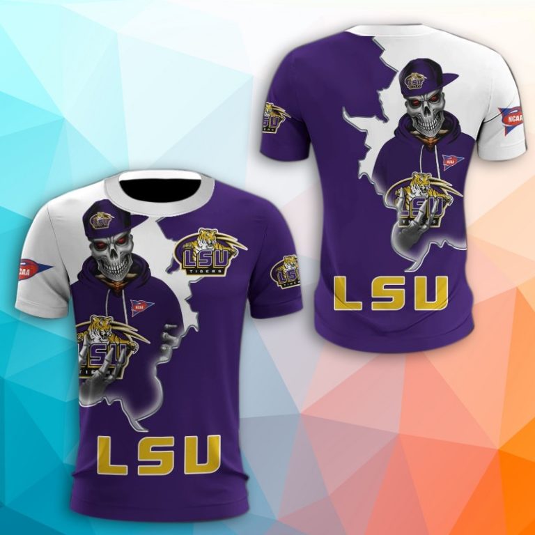 Lsu Tigers Skull 3D Print T-Shirt