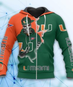 Miami Hurricanes Skull Aop Hoodie And Zip-Up