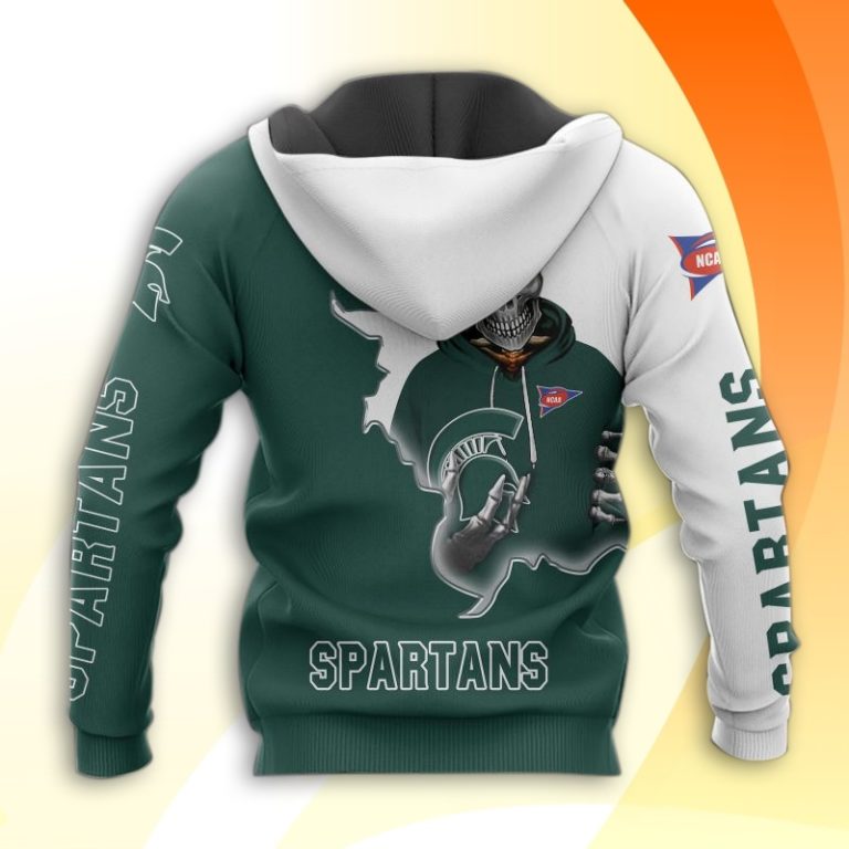 Michigan State Spartans Skull 3d All Over Print Hoodie And Zip-Up