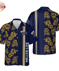 Miller Lite Beer Hawaii Floral Pattern Shirt, Hawaiian Beach Shirt Short Sleeve