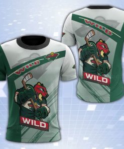 Minnesota Wild Mascot 3D Print T-Shirt