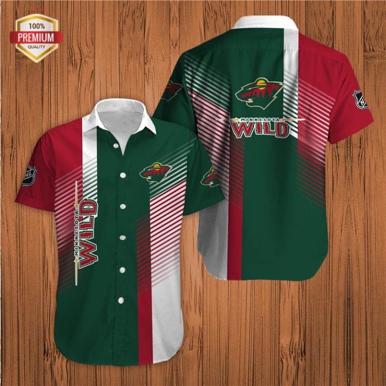 Minnesota Wild Team AOP Short Sleeve Button Shirt