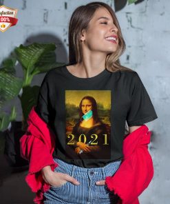 Mona Lisa With Face Mask Vaccination 2021 T-Shirt