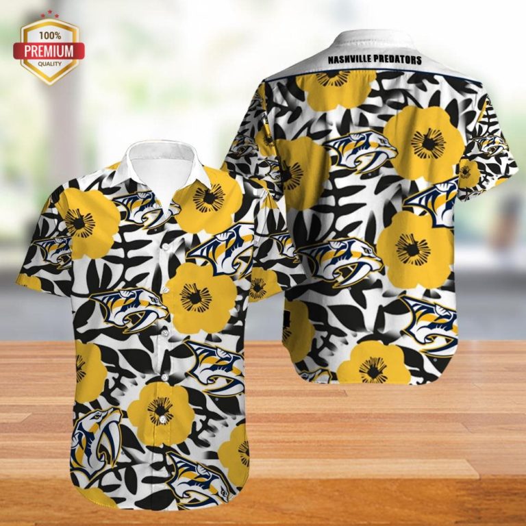 Nashville Predators Aloha Shirt, Hawaiian Beach Shirt Short Sleeve
