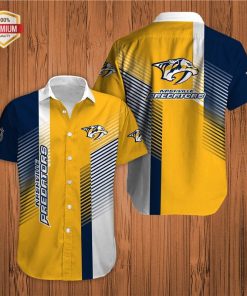 Nashville Predators Team AOP Short Sleeve Button Shirt Nashville Predators Team AOP Short Sleeve Button Shirt
