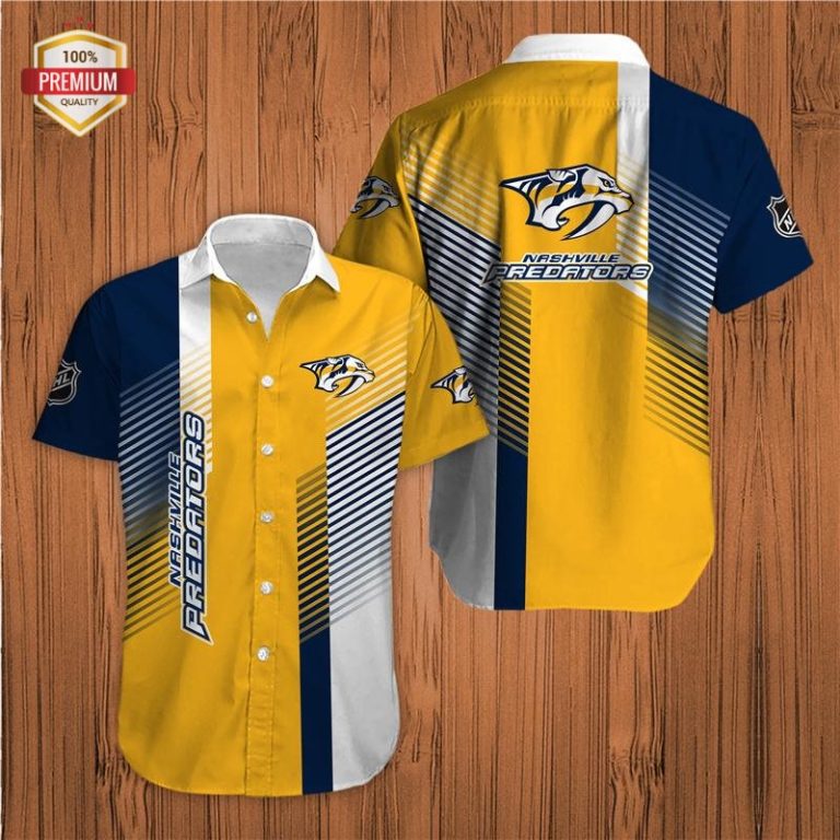 Nashville Predators Team AOP Short Sleeve Button Shirt