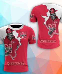 Nebraska Cornhuskers Skull 3D Print T-Shirt