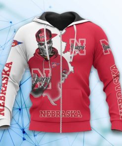 Nebraska Cornhuskers Skull 3d All Over Print Hoodie And Zip-Up